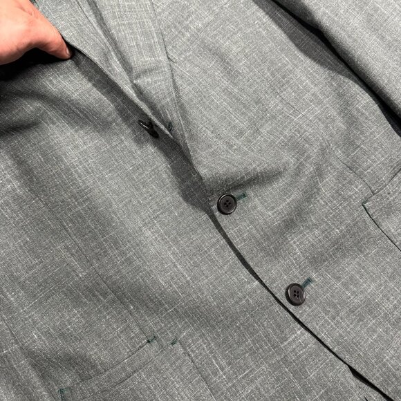 Harold Wool Silk Linen Blazer Unstructured Sport Coat Melange Grey Italy 42R - Picture 6 of 11